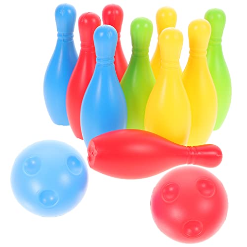 Kids Bowling Set, with 10 Bowling & 2 Balls, Educational Early Development Indoor & Outdoor Games Set - for Toddlers & Boys & Girls Ages 3,4,5-12 Years Old