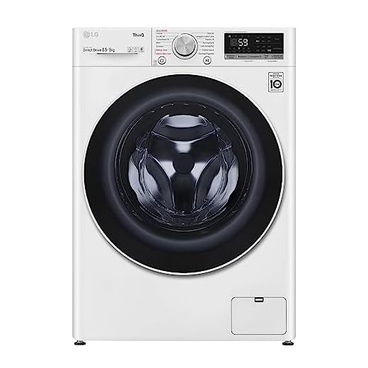 LG F2DV5S8H0E Lavasciuga Slim a Carica Frontale 8.5 / 5 Kg, 1200 Giri/min, Lavatrice e Asciugatrice con Wi-Fi, Intelligenza Artificiale AI DD, Turbo Wash, Vapore Igienizzante, 60 x 47 x 85 cm - Bianco