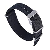YGUK0J Cinturino in nylon con cinturino in nylon con motivo pit 18mm 20mm 22mm Accessori for orologi con cinturino di ricambio a righe(Black,22mm)