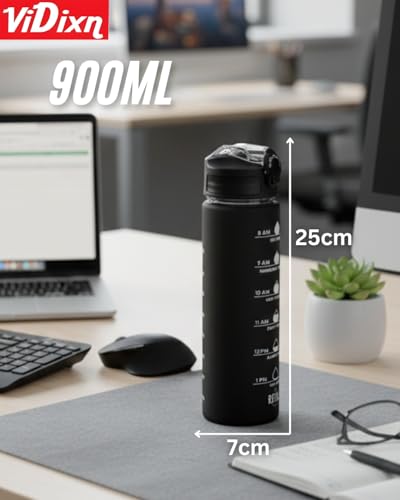 Image of Sipper Water Bottle Leak-proof Durable BPA Free Water bottle for Adults, Gym, Kids School, Gifts and Office, (900mL Pack of 1 Black)