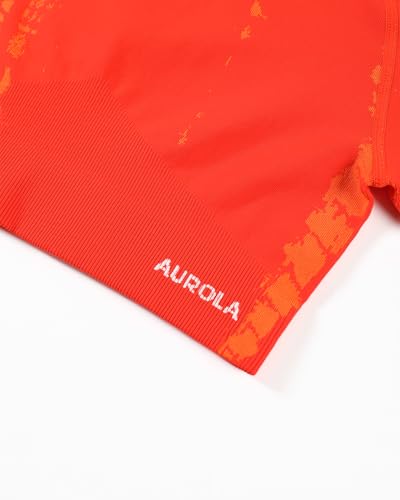 Image of AUROLA Serpent Snake Seamless Workout T-Shirts for Women,Short Sleeve Crop Top Gym Yoga Athletic Shirts Tee