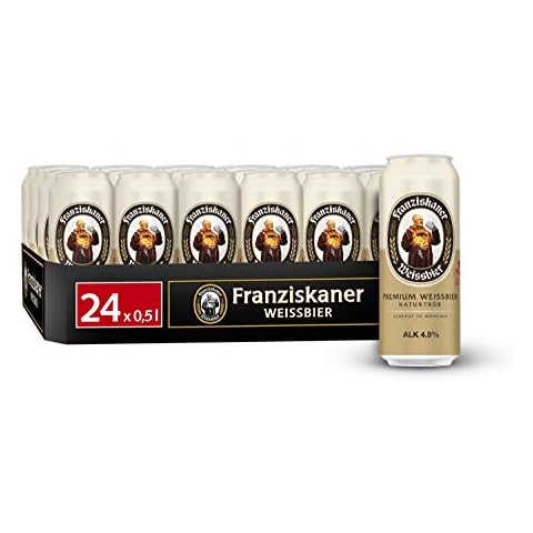 Franziskaner Hefe-Weizen Weissbier Dosenbier, EINWEG, Weissbier / Weizen Bier aus München (24 x 0.5 l Dose) Cover