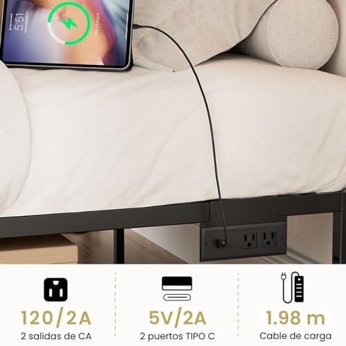 Opiniones de Base para Cama King Size Con Cajones disponible en línea. 18 Base para Cama King Size Con Cajones marca HOMELYA (3)