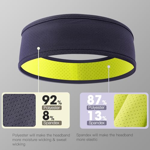 Image of Braylin Men's Headband, 3-Pack Men's Sweatband, Sports Headband for Running, Cycling, Basketball, Fitness Workout, Unisex Headbands