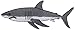 Great White Shark Embroidered Patch Jaws Iron-On Applique Ocean Fish