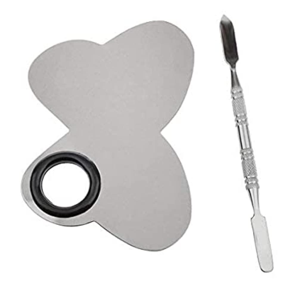 Feelhigh Stainless Steel Butterfly Shaped Makeup Palette Spatula - Makeup Artist Makeup Enthusiast Tools for Blending Cosmetic Foundation Shades-image-32