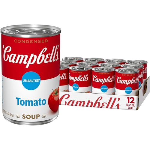 Campbell's Condensed Unsalted Tomato Soup, 10.75 oz Can (12 Pack)