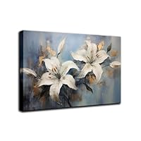 Amazon.co.jp: 大きな花のキャンバスウォールアート 36x24 ユリの花の