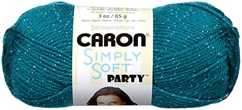 Caron Simply Soft Party Yarn (3-Pack) Teal Sparkle H97Par-4 #TOP3