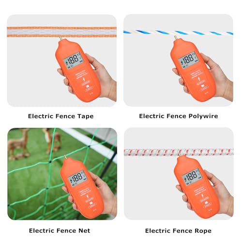 Image of Electric Fence Tester Fault Finder Digital Electric Fence Voltage Tester Max 19.9kv, Fence Voltage Tester with Large LCD Display, Grounding & 1.5V Battery Included