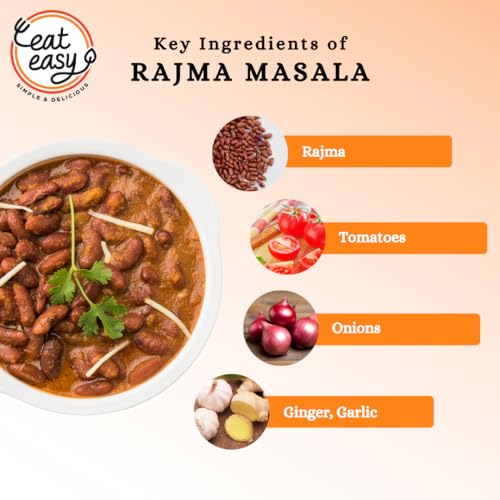 Image of Eat Easy Ready To Eat Rajma Masala- 85g (Pack of 2) After Preparation 310g | Just Add Hot Water & Cook | Freeze Dehydrated Instant Sabzi Indian Food for Campign Forest Travel, Train | Each Pack Serves 2