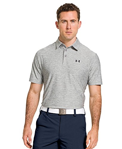Under Armour Mens UA Elevated Heather Polo True Gray Heather/Black XL