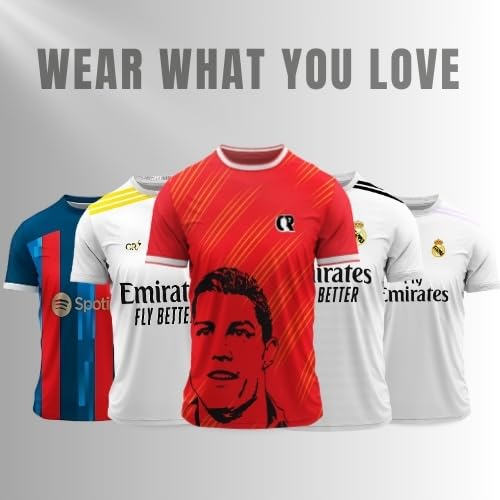 Image of Sports Soccer Football Jersey Regular Fit Half Sleeve Round Neck T-Shirt for Kids, Boys & Men