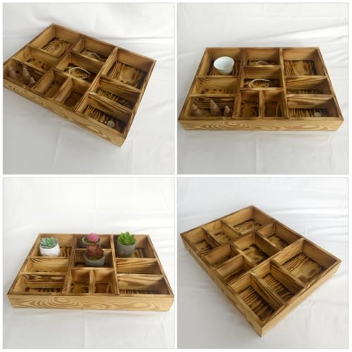Boîte de rangement pour bijoux Angoily en bois à 10 compartiments