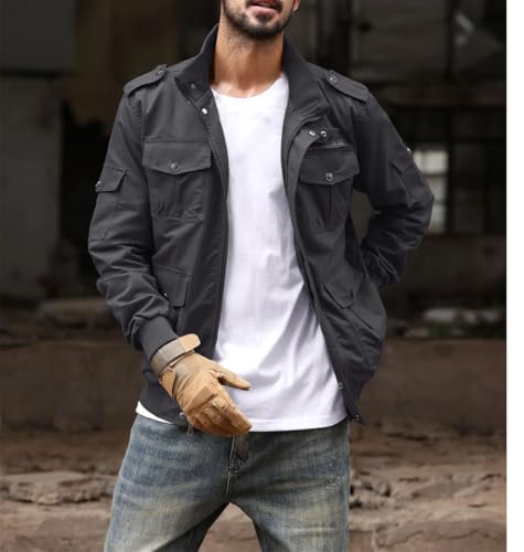 Men's Sports Jackets Full Zip Long Sleeve Outdoor Hiking Fishing Casual Retro Jacket3