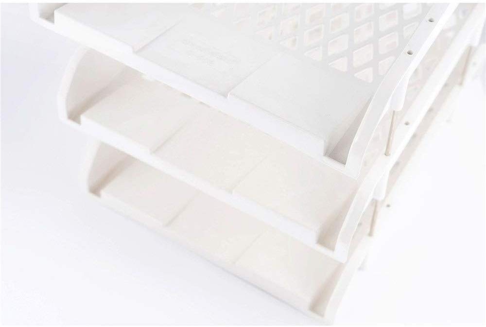 Portadocumenti, Portadocumenti Vassoio Portadocumenti a Tre Strati Portadocumenti Portadocumenti Portadocumenti per Ufficio Supporto per Gestione Desktop (Bianco 32 * 26 cm)