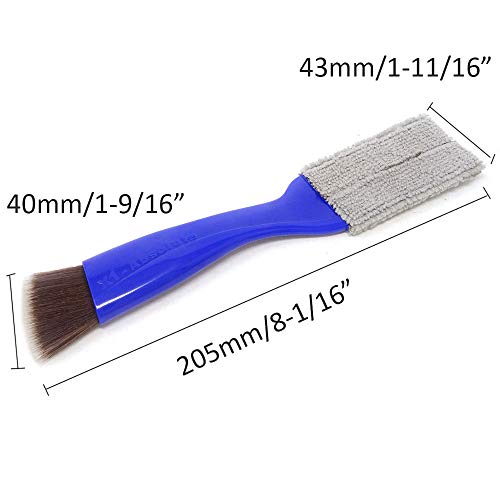 yueton Double Ended Portable Cleaning Brush Mini Hand Held Magic Brush Duster for House, Car, Office (Blue)