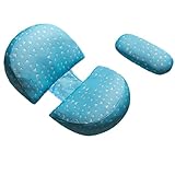 Aoaoy Ancho de Embarazo Ajustable Almohada de Algodón Cómodo Almohada Ergonómica de Maternidad Almohada con Tecnología Bio-Anti, Mejor Idea para (Tamaño Universal)
