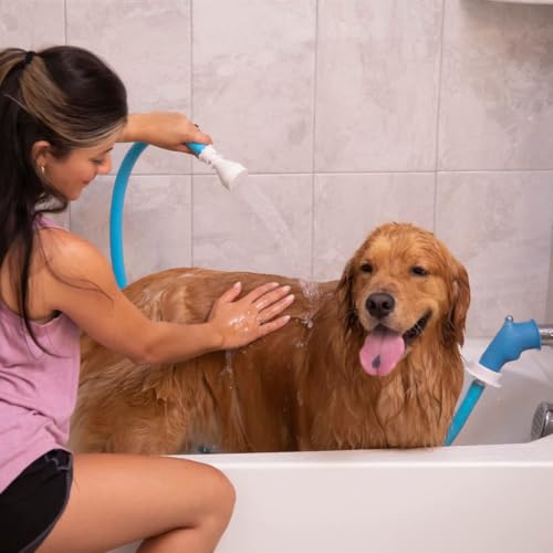 Image of Rinseroo Slip-On Tub Hose, 5ft Flex Bathtub Faucet Sprayer | As Seen on Shark Tank, Easy Rinse for Pets, Hair & Cleaning, No Installation Needed, Fits Faucets Up to 3" Wide