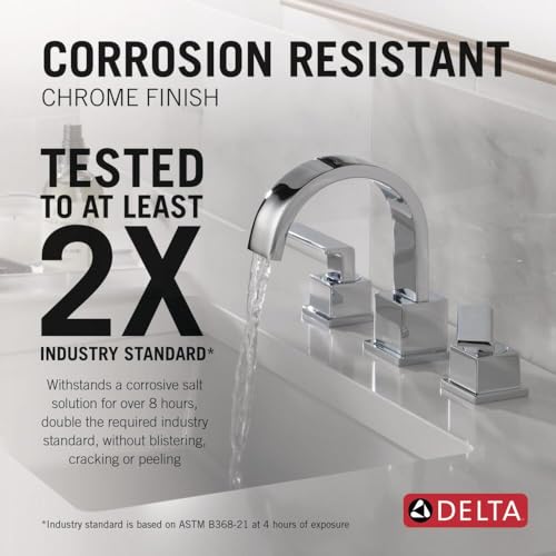 DELTA FAUCET Vero 2-Handle Widespread Bathroom Faucet with Metal Drain Assembly, Chrome 3553LF by DELTA - Image 2