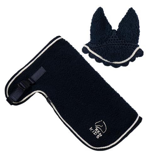 Bonnet et couverture Hobby Horse HKM bleu marine pour l'entraînement et les concours