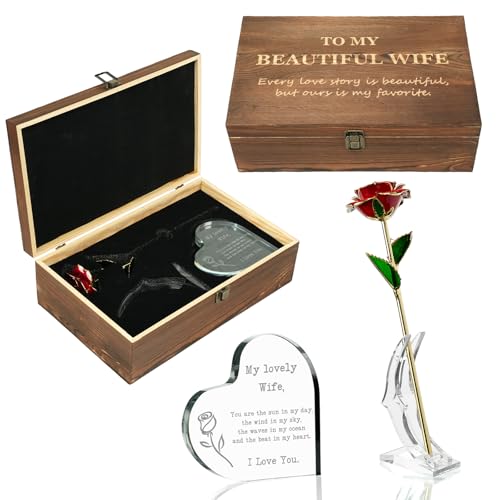 Zyphlux Anniversary|Birthday Gifts for Wife-Engraved Wooden Set'To My Wife' with