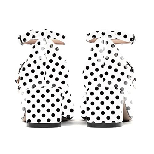 WAYDERNS Women's Block Ankle Strap Mary Jane Round Toe Patent Buckle Chunky Low Heel Pumps Cute Dress Shoes 2 Inch4