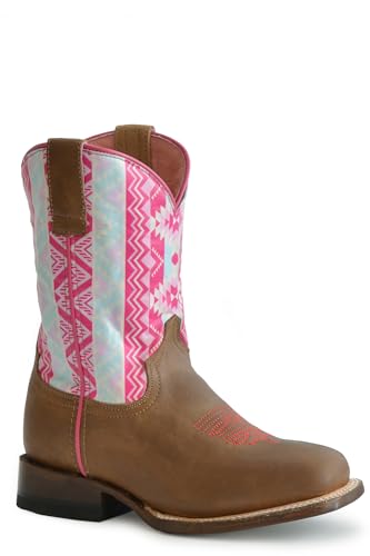 ROPER Childs Aztek Square Toe Boots 11 Pink