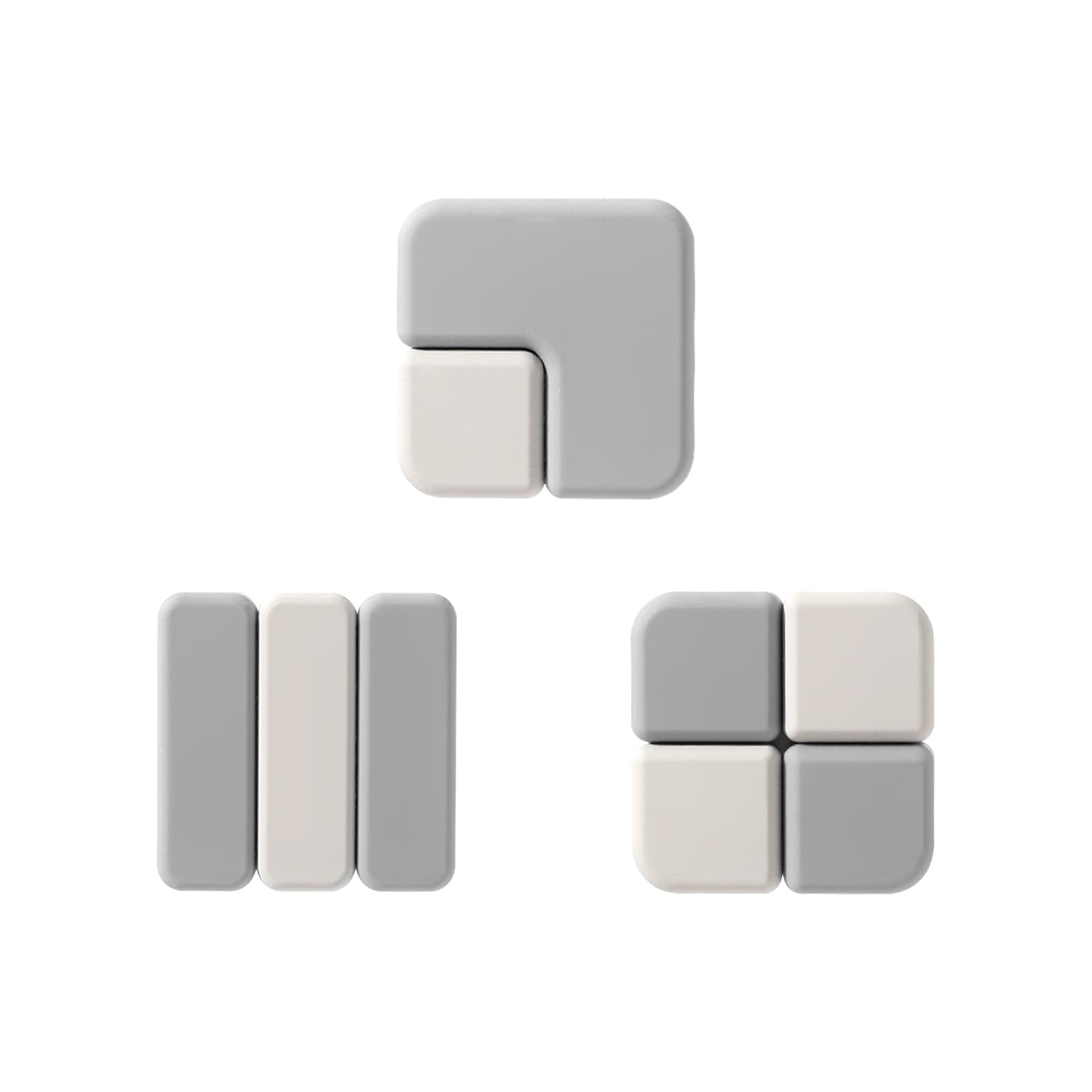 Butées de porte lot de 6 gris carrés de 1.3 cm autocollants pour mur et meubles