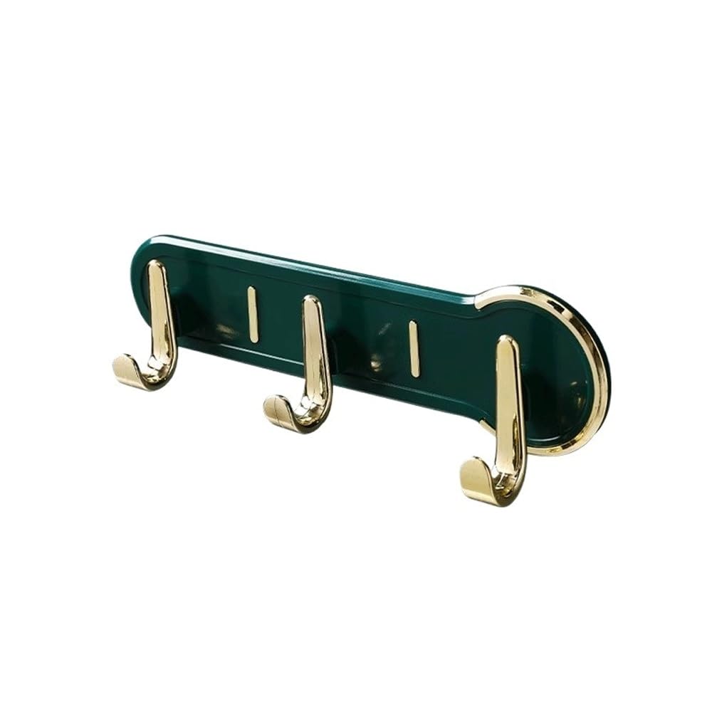 YQINQIN83B Coat Hangers Light Luxury Hook Strong Load-Bearing No Punching, Bathroom Wall Hanging, Adhesive Hanger for Bedroom(Green)