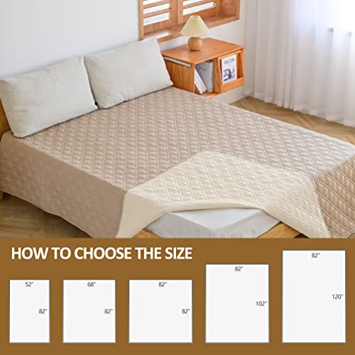 Waterproof Dog Bed Covers For Couch Protection Dog Pet Blanket Furniture Protector (68"X82",Beige+Ivory) #TOP6