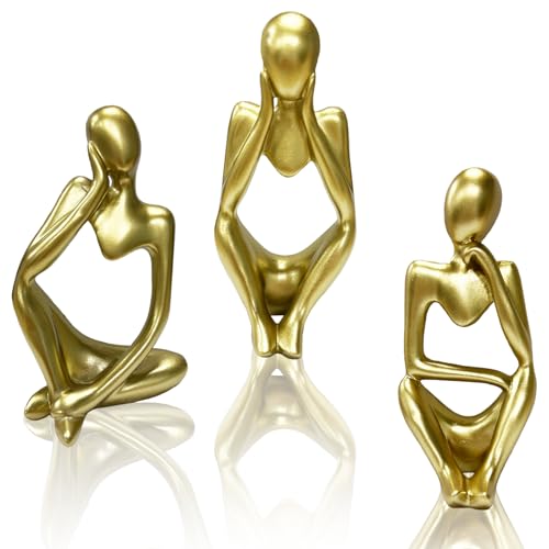 Reviews de Esculturas y accesorios decorativos comprados en linea. 41 HeiLuon 3PCS Estatua de Pensador, Aesthetic Esculturas Figuras Decorativas Adornos para Casa, Thinker Statue, Escultura de Arte Abstracto para Estanterías, Escritorios, Oficinas,...