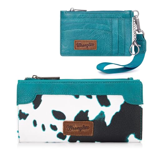 Montana West X Wrangler Cow Print Wallet and Minimalist Card Holder for Women