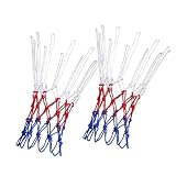 XICHENGSHIDAI Basketballnetz 2 Stück, 12 Schlaufen, Rot Weiß Blau