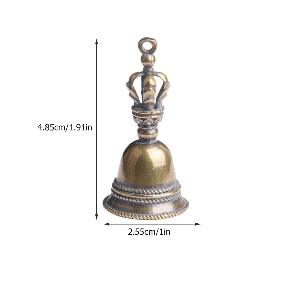 Holibanna Brass Bell Pendants Keychain Pendant Mini Hand Rattle Ornament 1.91 X 1.00 X 1.00 Inch 2Pcs Stylish Bag Decoration Craft Accessories - Image 2