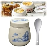 Cocedor de huevos de cerámica vintage, vajilla de porcelana de 220 ml for desayuno, plato retro for huevos al Chawanmushi.