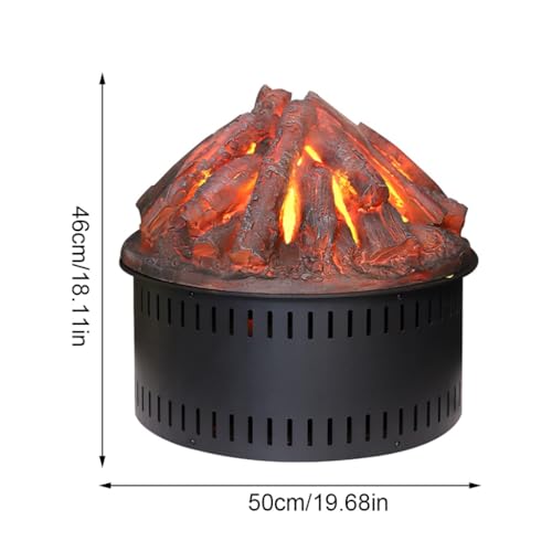 BABETT Indoor Fireplace Electric 3D Atomized Fireplace Decoration Retro Embedded Round Electronic Fireplace Simulated Charcoal Ornaments Simulated Flame Vertical Fireplace Electric