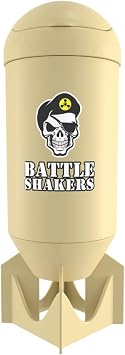 Bomb Shaker Cup | Military Themed Shaker Bottle | Leak-Proof Protein Cup with Storage Compartment | Mix Protein Powders & More | Durable & Dishwasher Safe | Desert Sand 20 Oz
