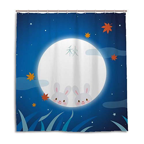 Rideau de douche polyester avec crochets pour baignoire 180x180 cm - 2