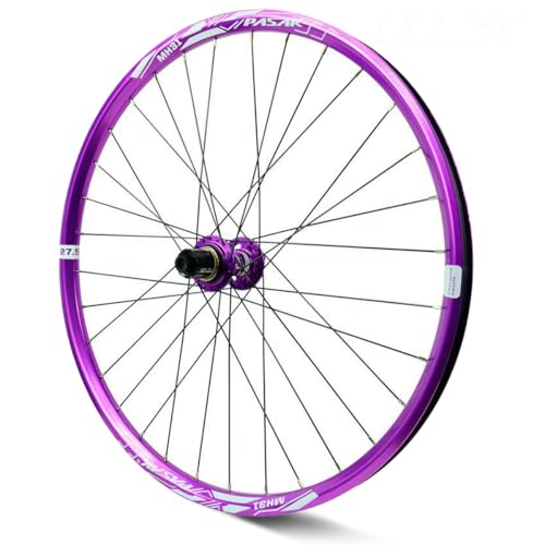 Juego De Ruedas 26 27.5 29 Pulgadas 26/27,5/29 Pulgadas Eje Pasante Rueda De Bicicleta 15*110/12*148 Mm 32H Freno De Disco Rueda Delantera Y Trasera Doble Pared Llanta(Rear wheel,26' Purple)