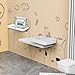 BEZADI Commercial Baby Changing Station, Wall Mounted Horizontal Baby Changing Table with Safety Strap, Foldable Diaper Tables for Bathroom, White