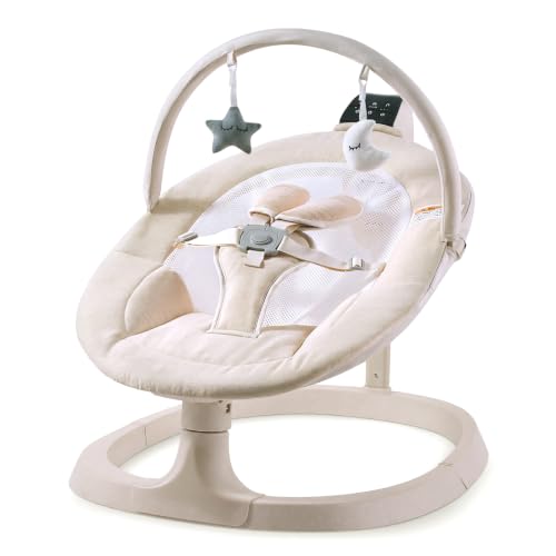 Image of VaVaSoo Baby Swing Up to 26lbs, Baby Swings for Infants (Beige)