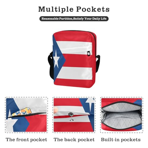Puerto Rico Flag Puerto Rican National Red messenger bags Crossbody Bags For Women Casual Womens Purse Adjustable Strap for Outdoor Daily work2