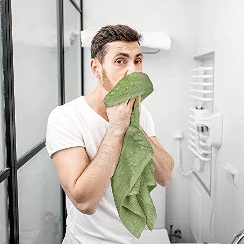 Image of Utopia Towels 4 Piece Premium Hand Towels Set, 16 by 28 inches, 100% Ring Spun Cotton, Lightweight and Highly Absorbent Towels for Bathroom, Travel, Camp, Hotel, and Spa, Sage Green