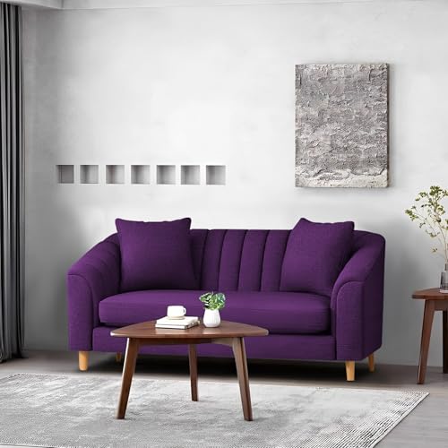 Image of Doraldo 2 Seater Sofa Set for Living Room (Purple) Premium Fabric Sofa