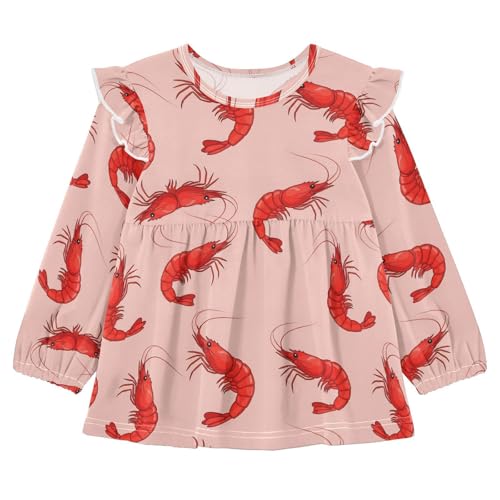 Toddler Baby Girls Blouse Ruffle Long Sleeve Shirts Cotton Casual Tee Tops Clothes for Kids 18M-5T