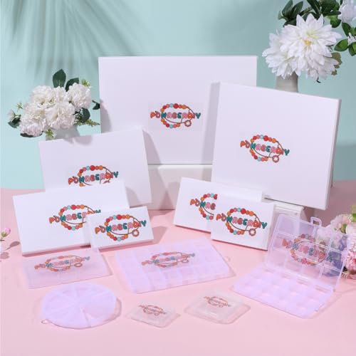 PONABEADIY 1 Box 5173pcs Polymer Clay Beading Kits Beads Acrylic Flat Round Plastic Alloy Preppy Assorted Loose Spacer Bead Set Charm Bulk for Jewelry Making Friendship Bracelets DIY Craft Supply by PONABEADIY - Used condition - Image 7