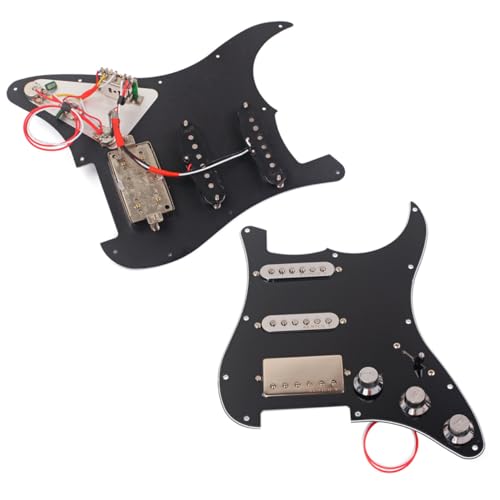 Mikinona エレキギター用ブラックピックガードプレート アルニコ搭載 ピックアップ構成 耐傷性保護付き ストラトキャスター対応コントパネ