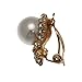 Lyonella Gold tone Crystal Cream faux Pearl Clip On Earrings