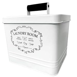 Nineroyallaundrydetergentcontainerdryersheetholderlaundryroomstorageboxfarmhouselaundryroomdecorvintagestylemetalbinwithretroletteringsigndistressedfinish Urban Country Home Decor Nine royal laundry detergent container dryer sheet holder laundry room storage box farmhouse laundry room decor vintage style metal bin with retro lettering sign distressed finish urban country home decor